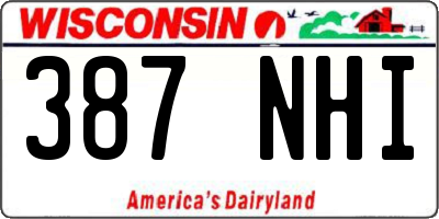 WI license plate 387NHI