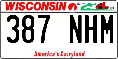 WI license plate 387NHM