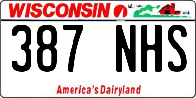 WI license plate 387NHS