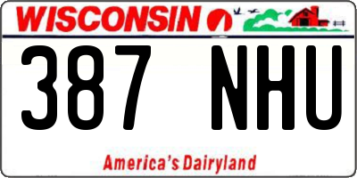 WI license plate 387NHU