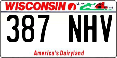 WI license plate 387NHV