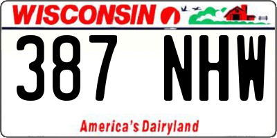 WI license plate 387NHW