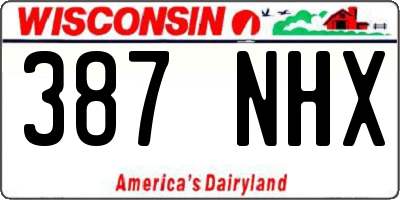 WI license plate 387NHX