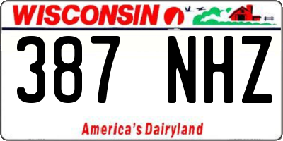 WI license plate 387NHZ