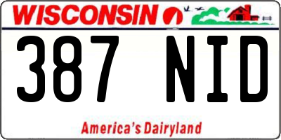 WI license plate 387NID