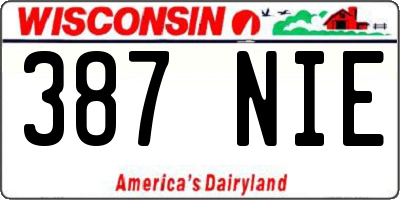 WI license plate 387NIE