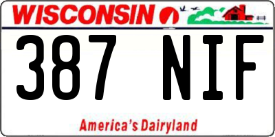 WI license plate 387NIF