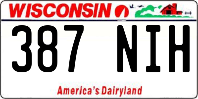 WI license plate 387NIH