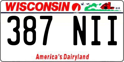WI license plate 387NII