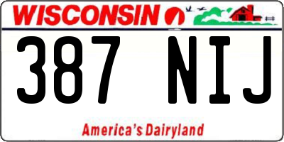 WI license plate 387NIJ