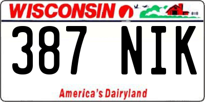 WI license plate 387NIK