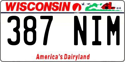 WI license plate 387NIM