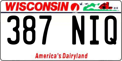 WI license plate 387NIQ