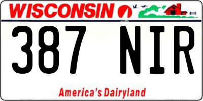 WI license plate 387NIR