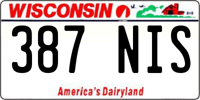 WI license plate 387NIS