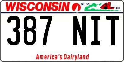 WI license plate 387NIT