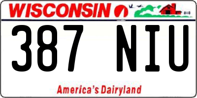 WI license plate 387NIU