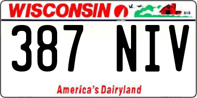 WI license plate 387NIV