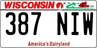 WI license plate 387NIW