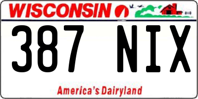 WI license plate 387NIX