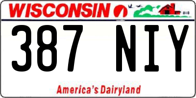 WI license plate 387NIY