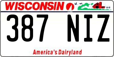WI license plate 387NIZ