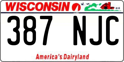 WI license plate 387NJC