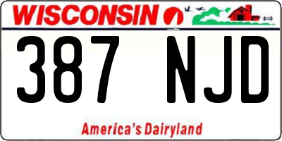 WI license plate 387NJD