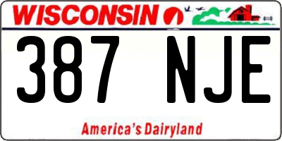 WI license plate 387NJE