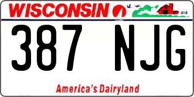 WI license plate 387NJG