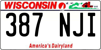 WI license plate 387NJI
