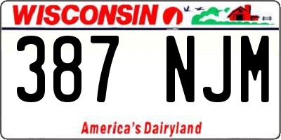 WI license plate 387NJM