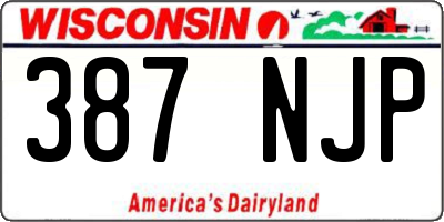 WI license plate 387NJP