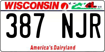 WI license plate 387NJR