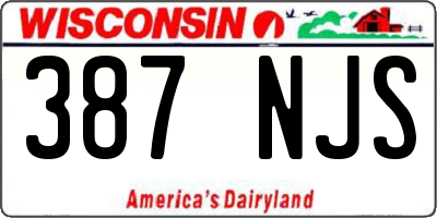 WI license plate 387NJS