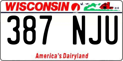 WI license plate 387NJU