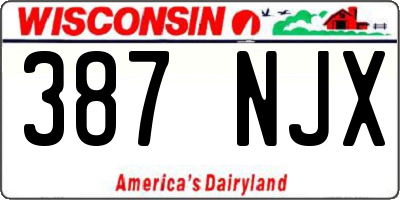 WI license plate 387NJX