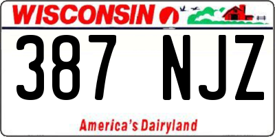 WI license plate 387NJZ