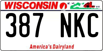WI license plate 387NKC
