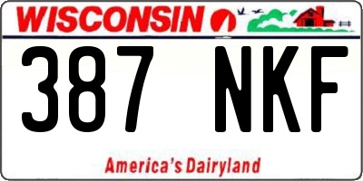 WI license plate 387NKF