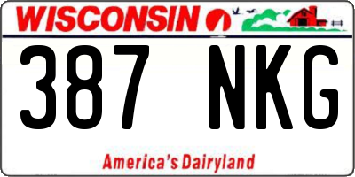 WI license plate 387NKG