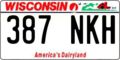 WI license plate 387NKH