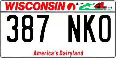 WI license plate 387NKO