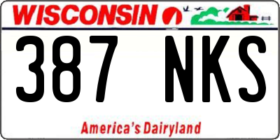 WI license plate 387NKS