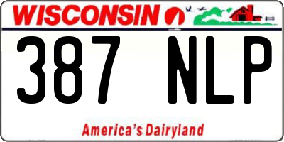 WI license plate 387NLP