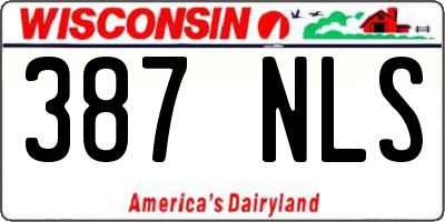 WI license plate 387NLS