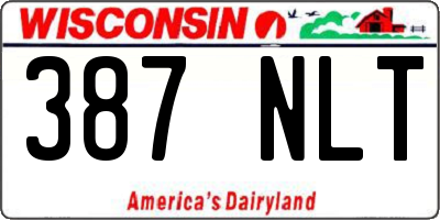 WI license plate 387NLT