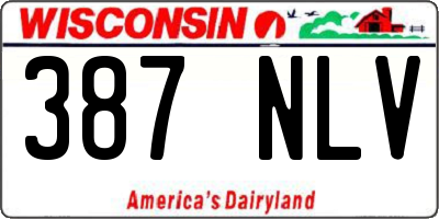 WI license plate 387NLV