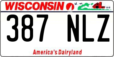 WI license plate 387NLZ