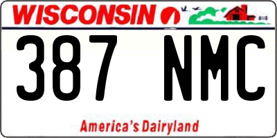 WI license plate 387NMC